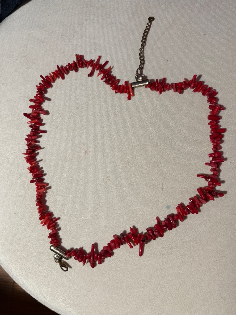 Red Coral Chip Necklace - Ladies Fashion Jewelry